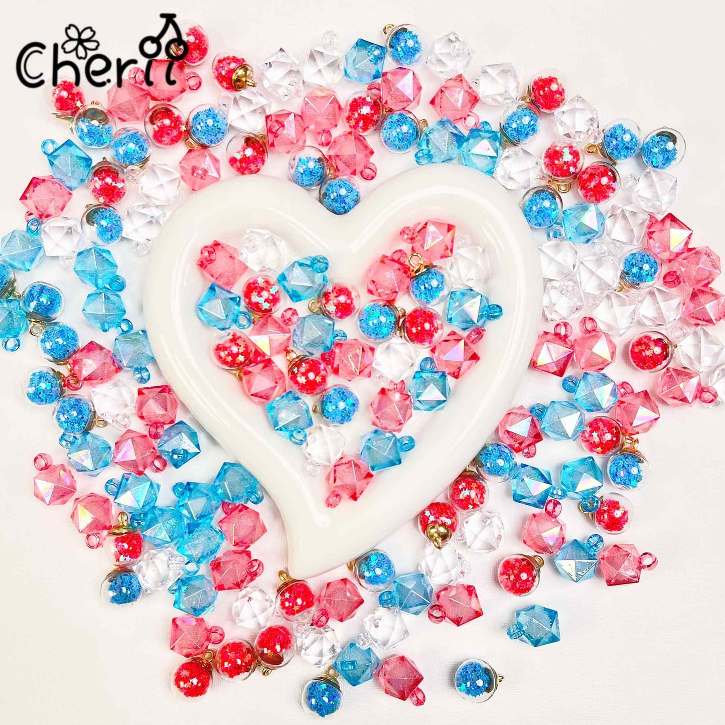 ♥【5.6新作】♥ A0183 アイスベリーパフェ アクリルビーズ ミックス 16mm