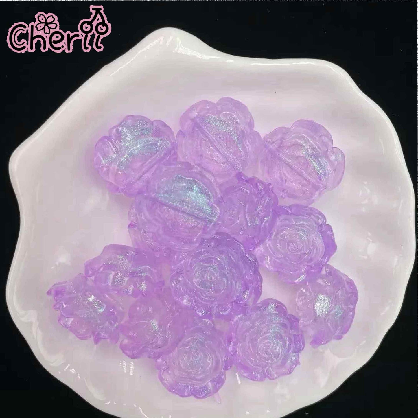 ♥【8.8新作】♥A0372 ほしひかりフラワー 夜光 20mm 4色があります