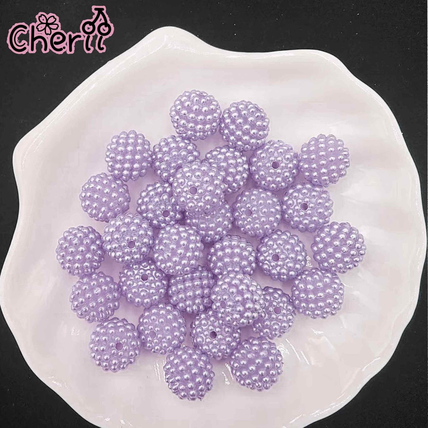 ♥【超特価8.8新作】♥A0373 パールフラッフィー アクリルビーズ 15mm 5色があります