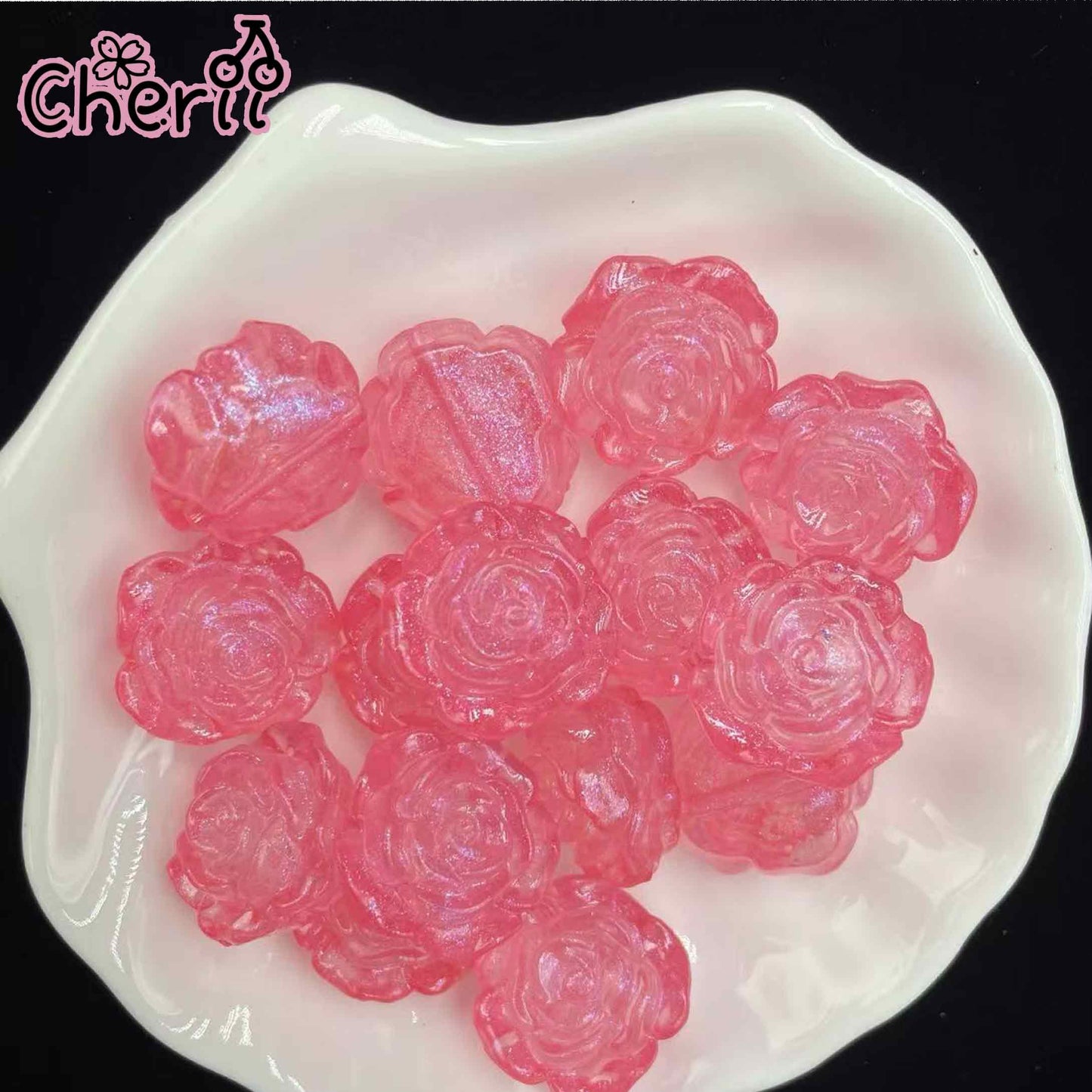 ♥【8.8新作】♥A0372 ほしひかりフラワー 夜光 20mm 4色があります