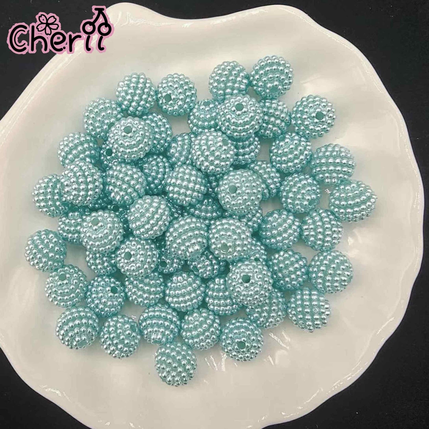 ♥【超特価8.8新作】♥A0373 パールフラッフィー アクリルビーズ 15mm 5色があります