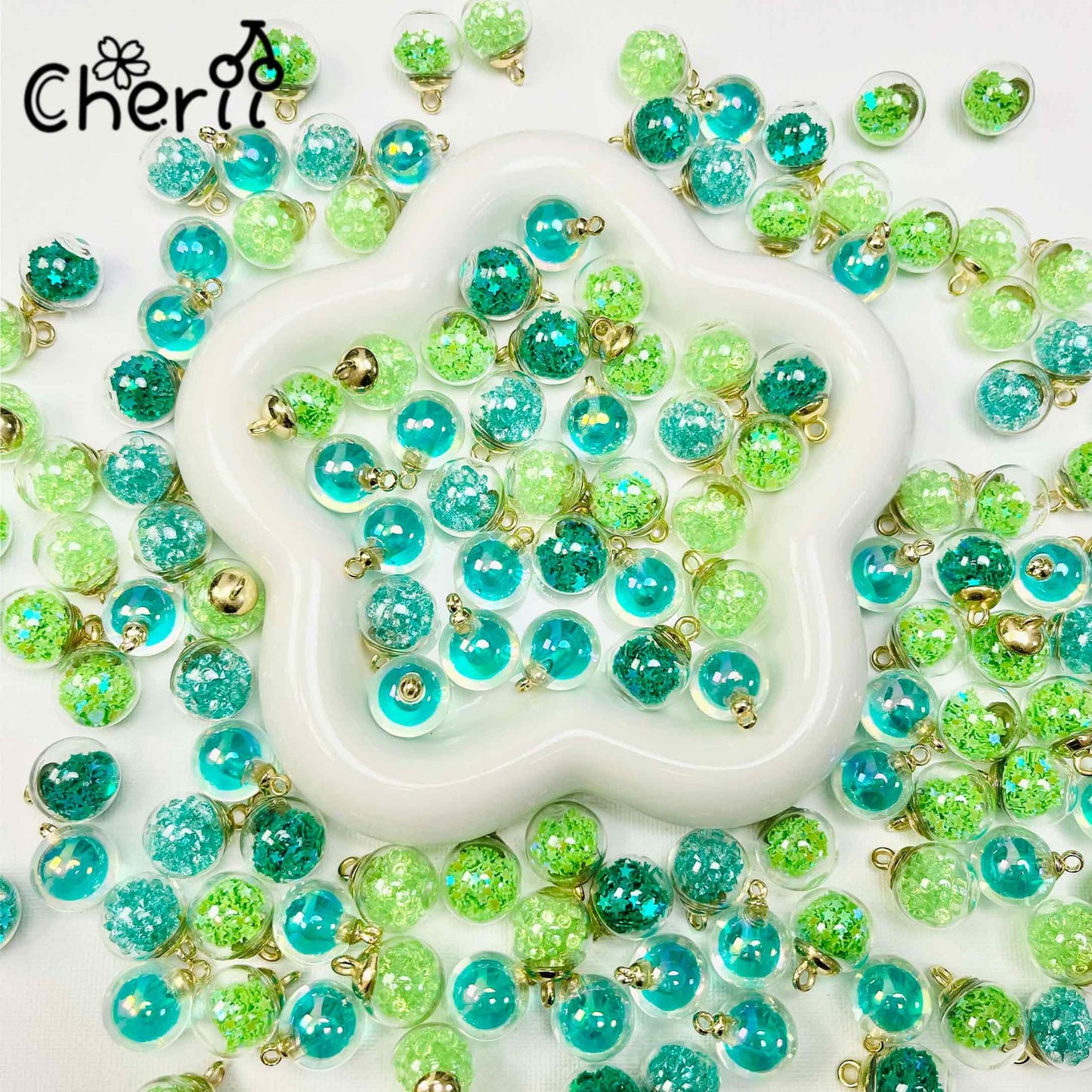 ♥【4.29新作10%OFF】♥ A0174 木漏れ日の庭 アクリルビーズ ミックス 16mm