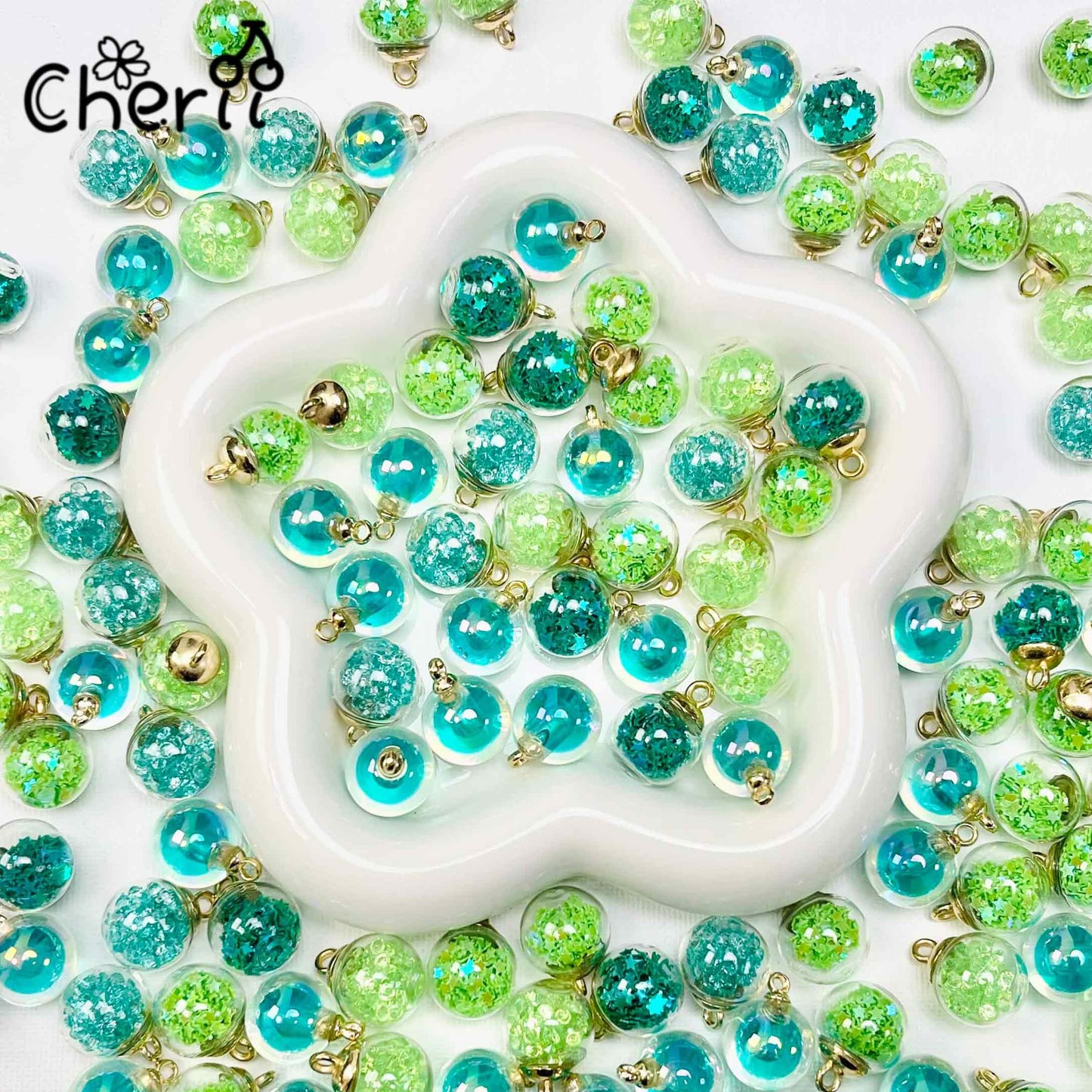 ♥【4.29新作10%OFF】♥ A0174 木漏れ日の庭 アクリルビーズ ミックス 16mm