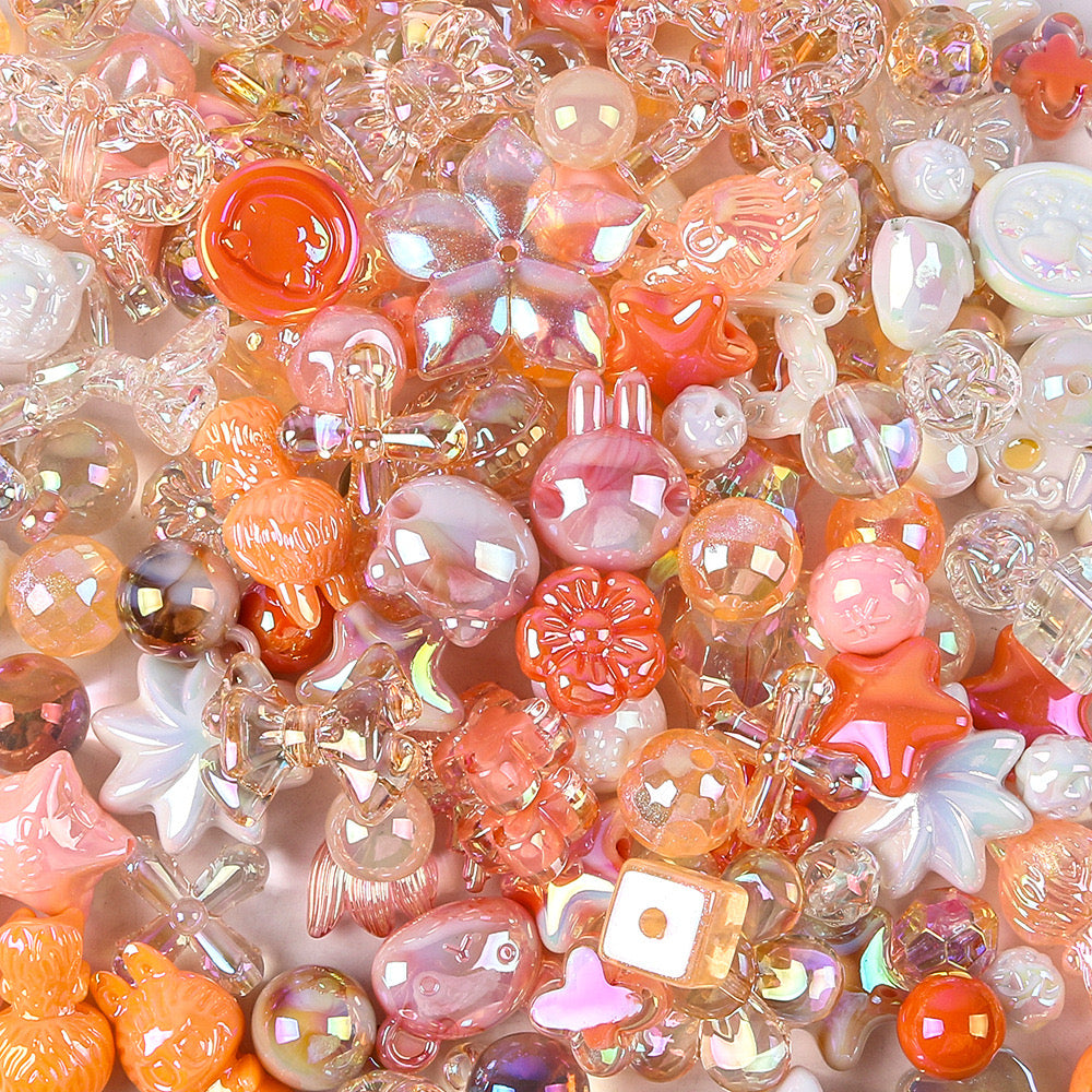 ♥【1.16新作】♥ A0100 ハニークマ🧸 アクリルビーズ ミックス ストラップ用 ビーズ