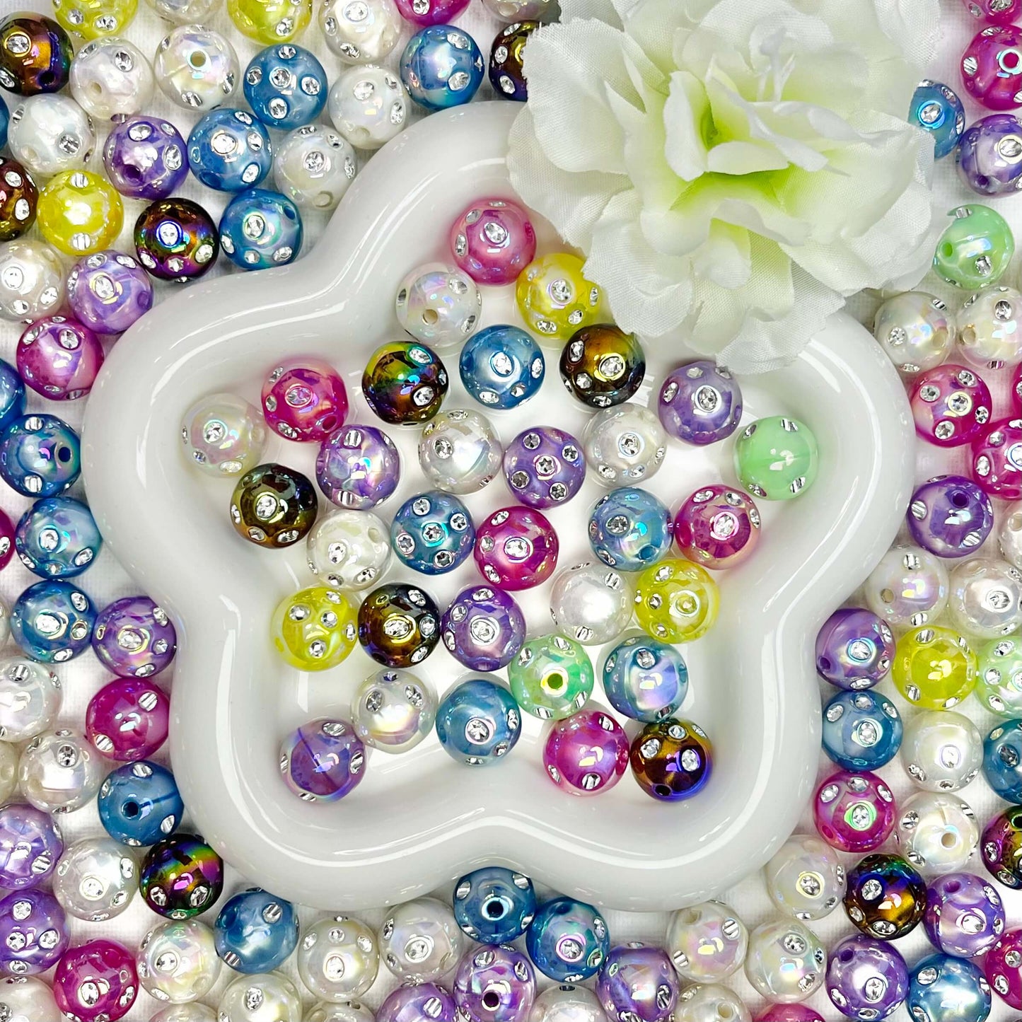 ♥【8.14新作】♥A0387 ドリルボール アクリルビーズ 15mm