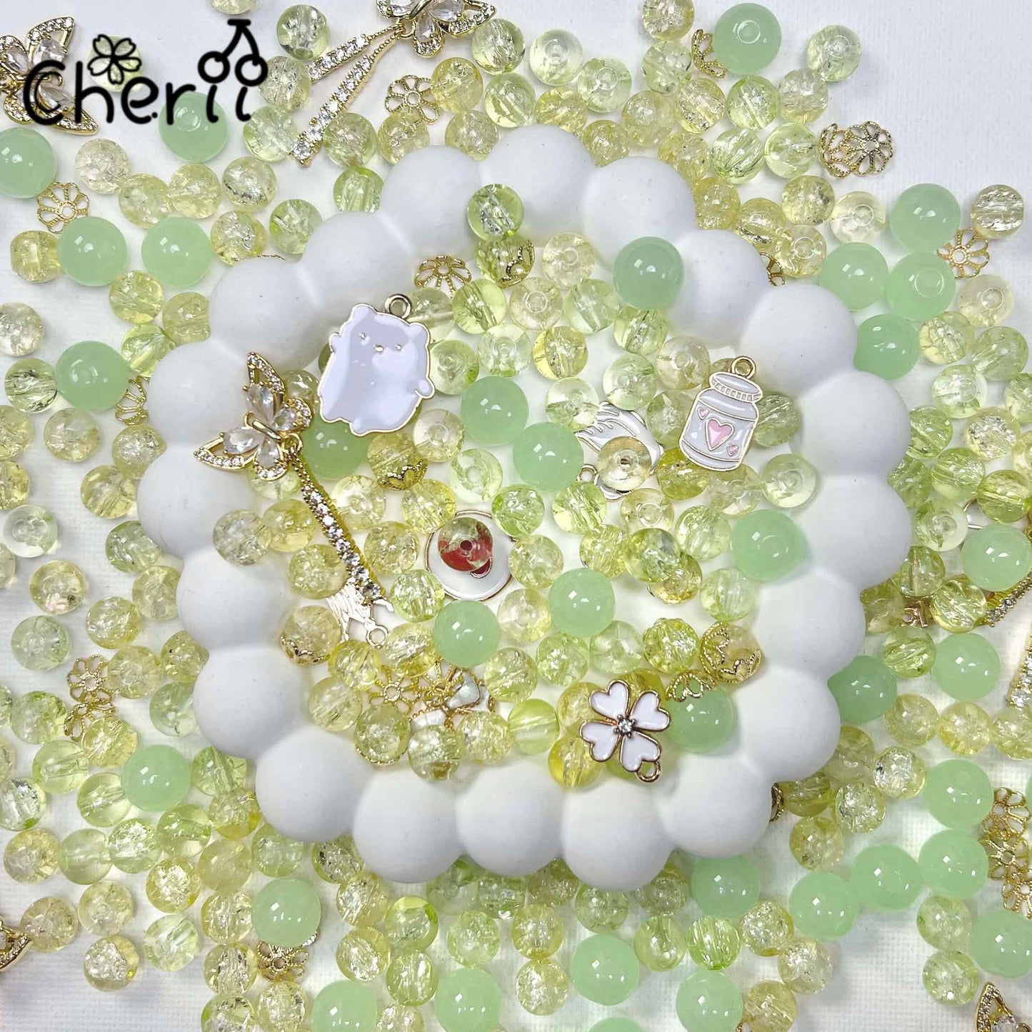 ♥【2.10新作】♥ A0116 高品質 ガラスビーズ と高品質パーツ ミックス