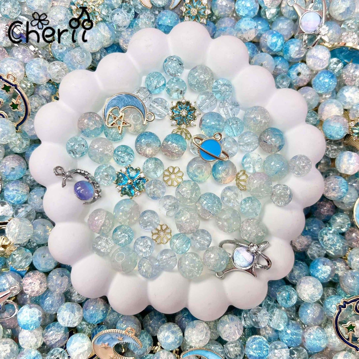 ♥【2.10新作】♥ A0117 高品質 ガラスビーズ と高品質パーツ ミックス