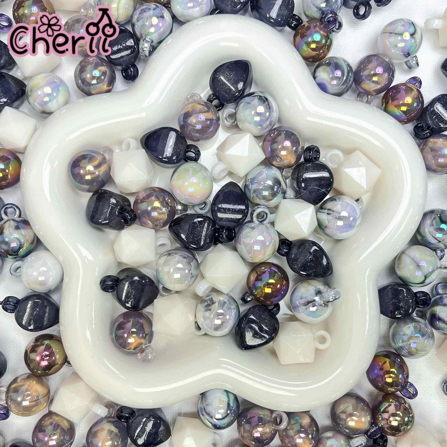 ♥【5.29新作】♥ A0220 パンダの夢 夜光 カンツキビーズミックス アクリル16mm