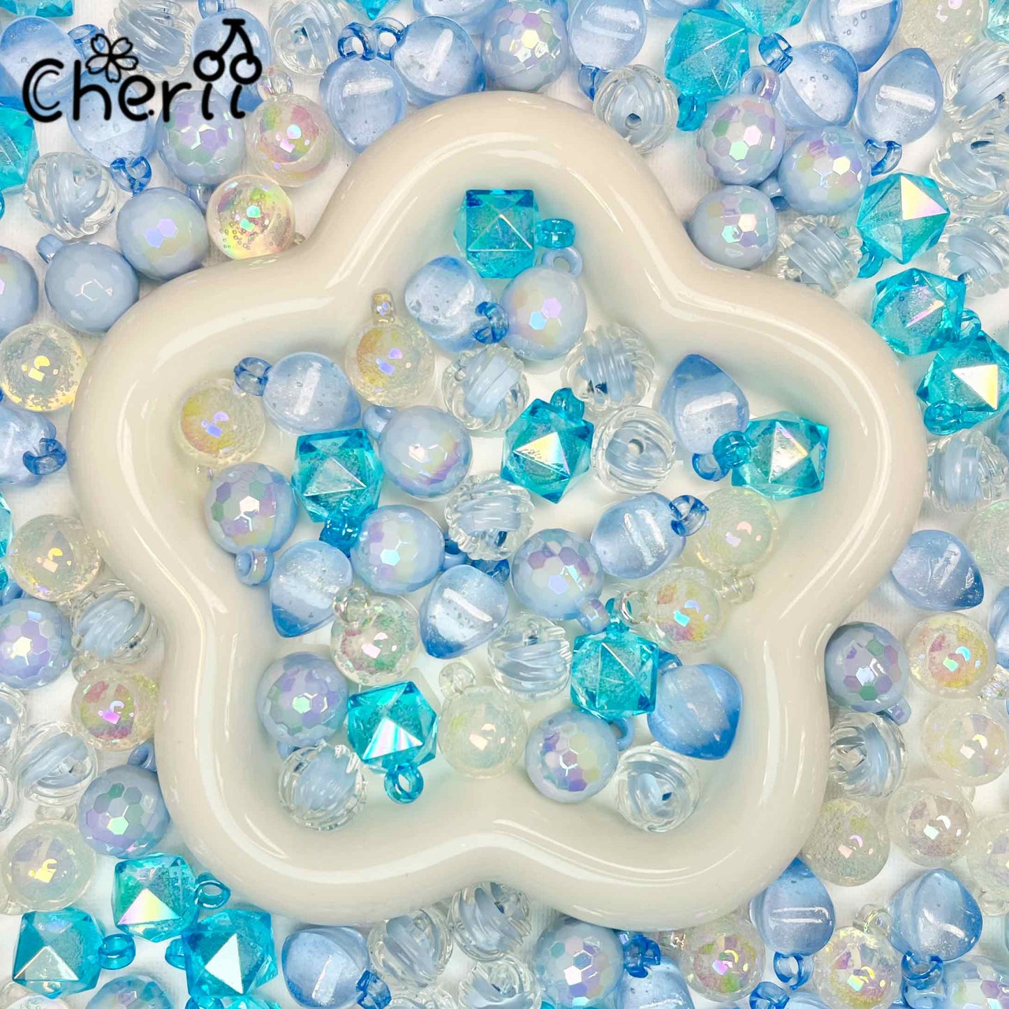 ♥【6.09新作】♥ A0239 夏空 夜光 カンツキビーズミックス アクリル16mm
