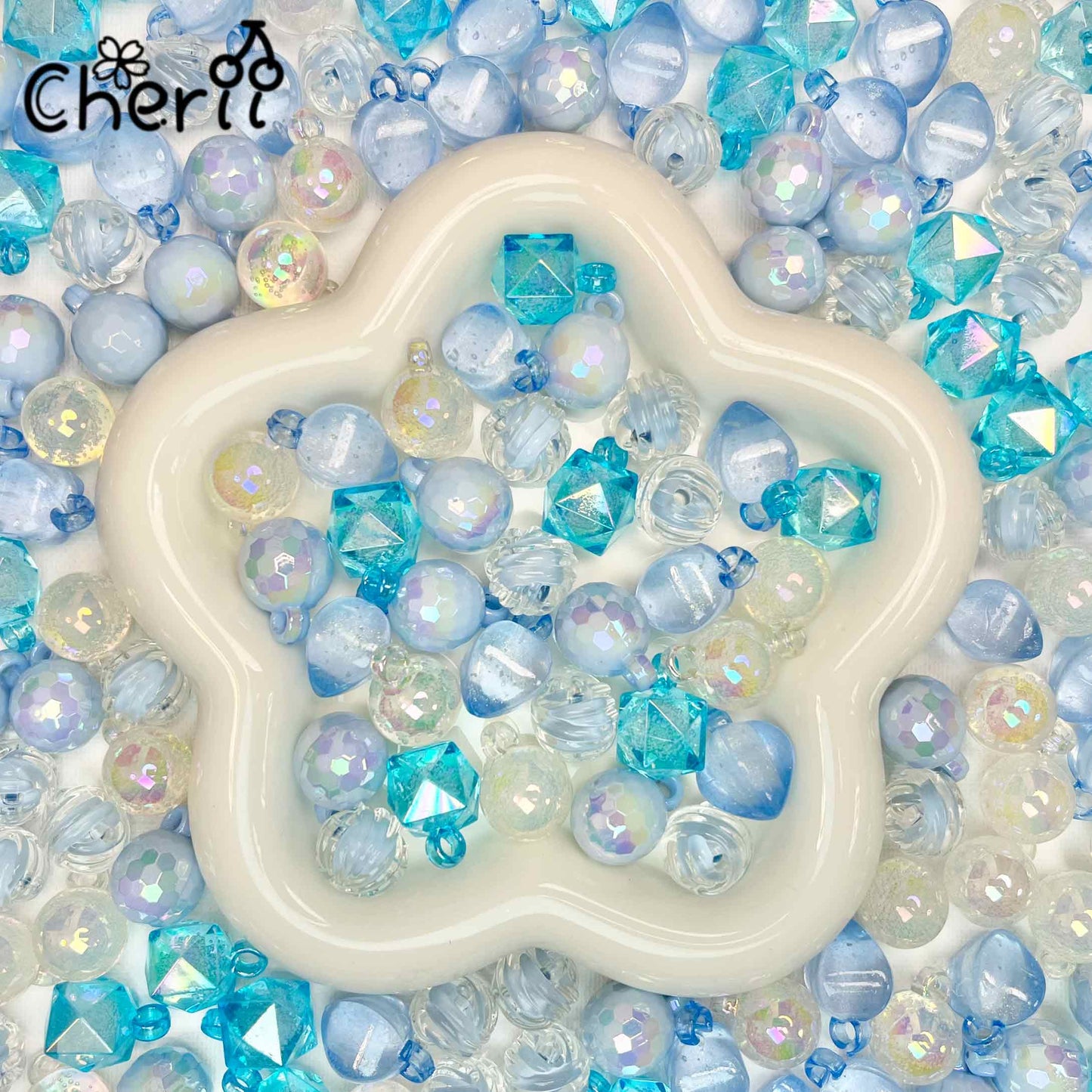 ♥【6.09新作】♥ A0239 夏空 夜光 カンツキビーズミックス アクリル16mm