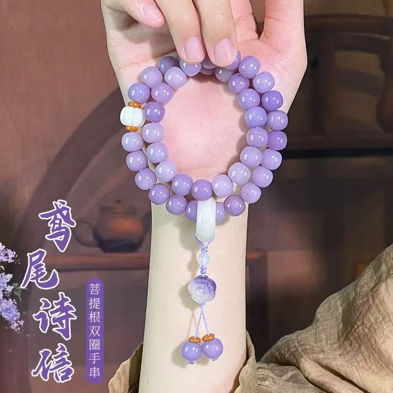 ♥【9.9新作】♥A0446 二重結び 菩提ブレスレット 10mm