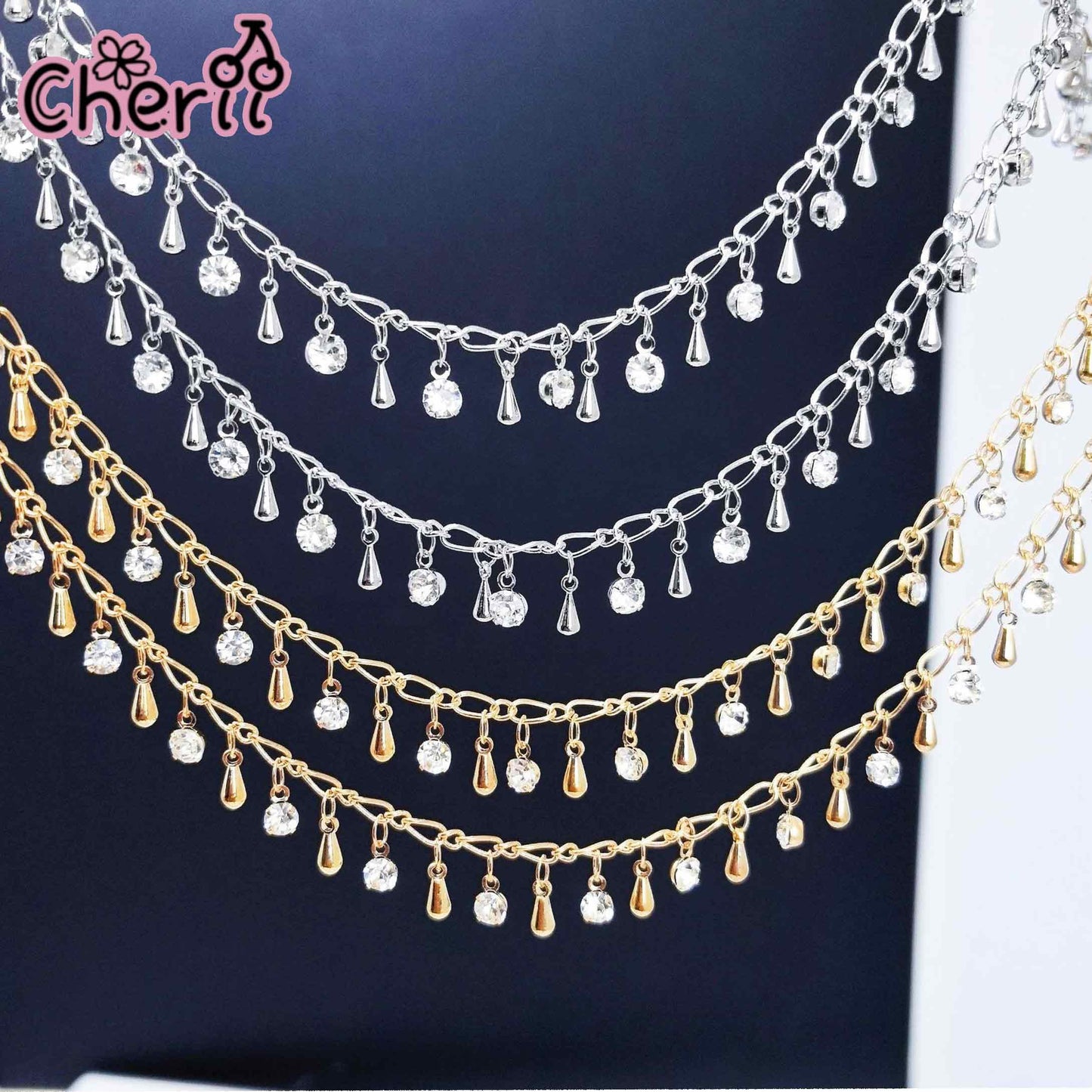 ♥【6.20新作】♥ A0251 デザインチェーン シズク💧とダイヤモンドDIY用