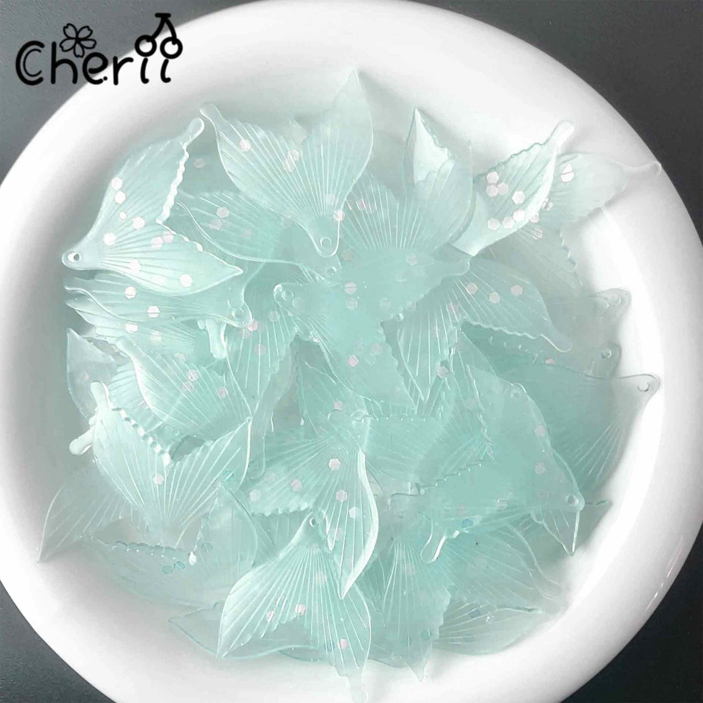♥【6.20新作10%OFF】♥ A0252 人魚のしっぽ 夜光 アクリル パーツ