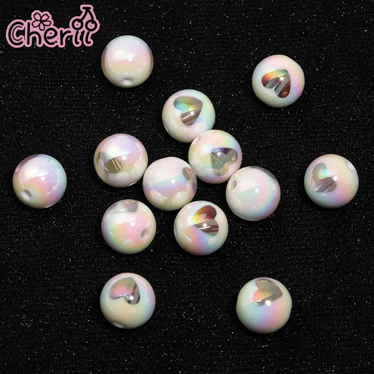 ♥【6.21新作】♥ A0258 真っ白な心 アクリルビーズ 16mm