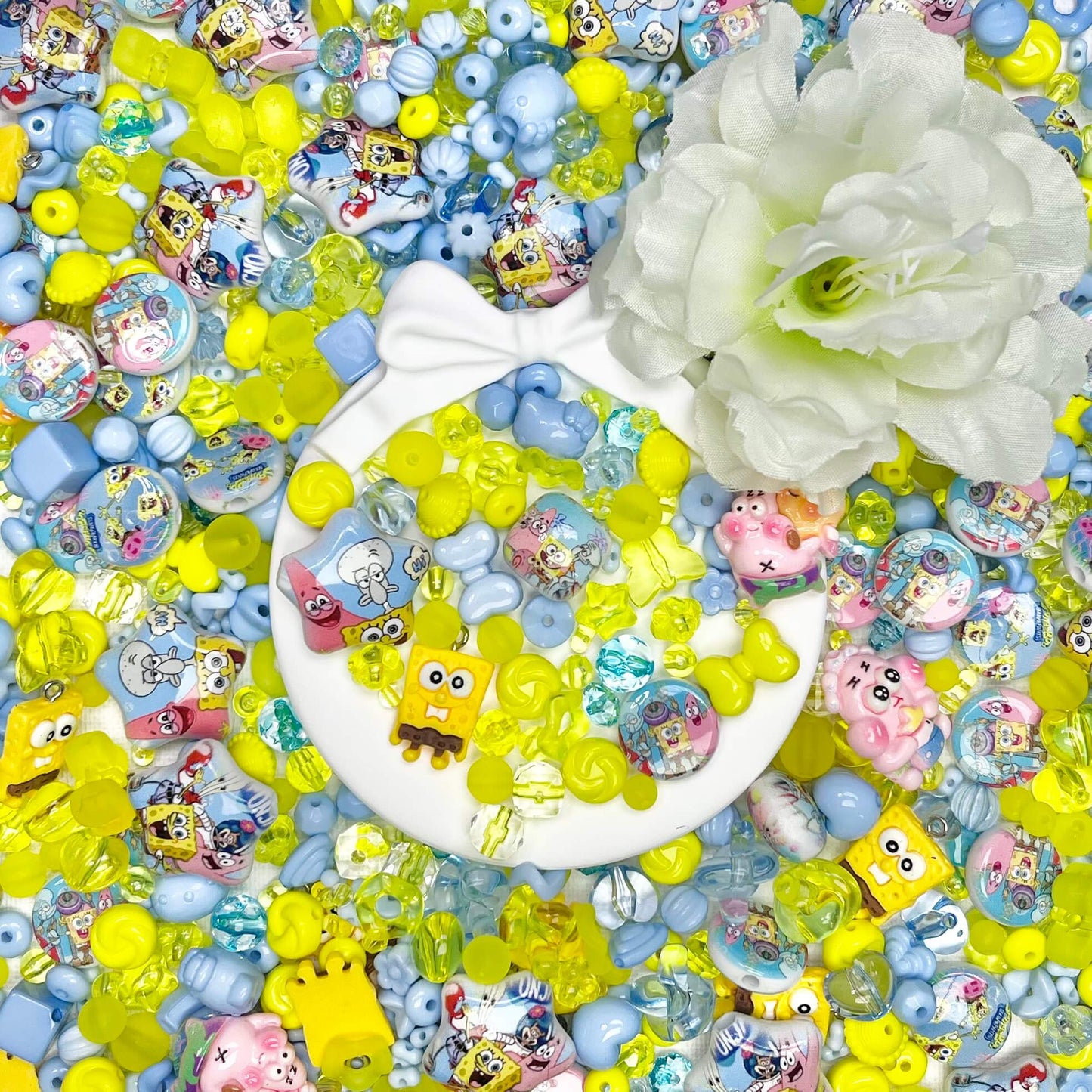 ♥【8.19新作】♥A0400 ぷかぷかスポンジボブ アクリルビーズ