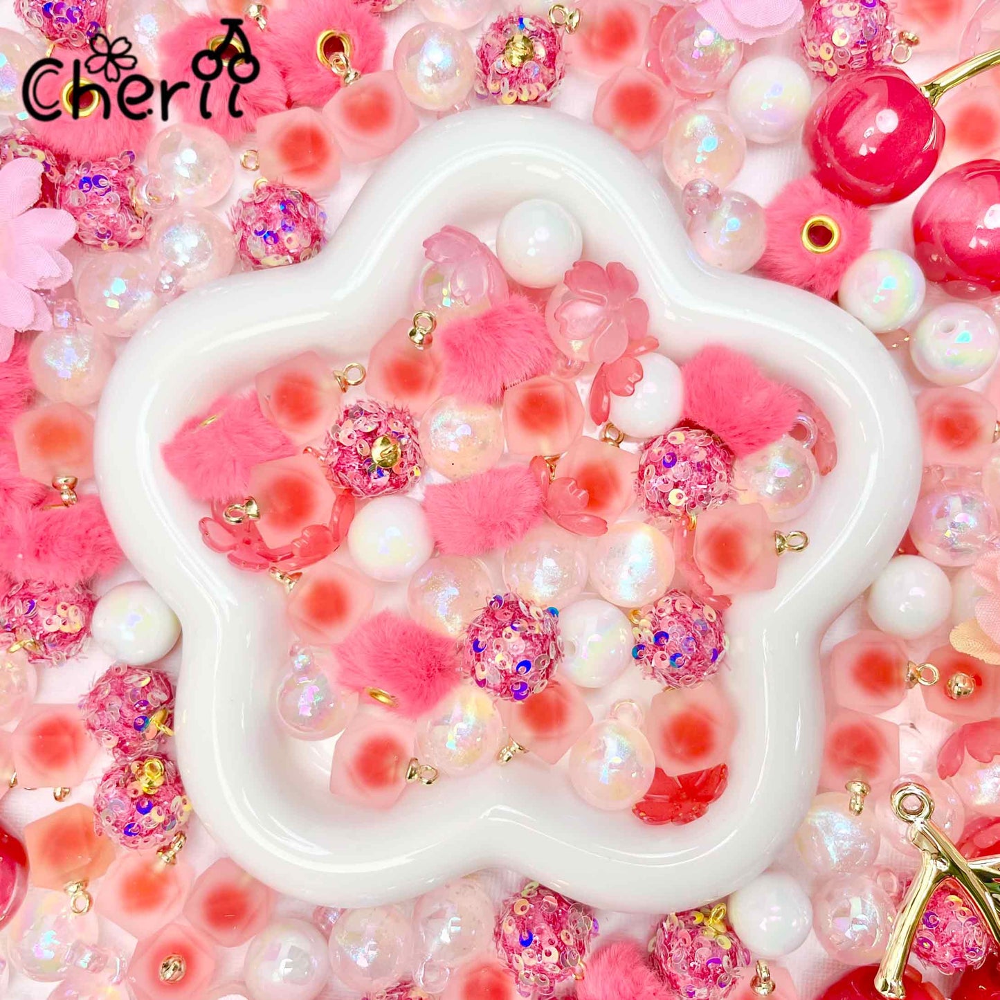 ♥【7.27再入荷】♥ A0269 マドモアゼル・チェリー 夜光 リース用ミックス 6種類