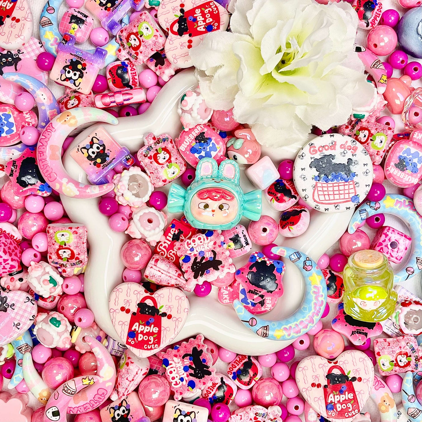 ♥【10.10新作金曜日限定10%OFF】♥A0518 ローズピンクワールド アクリルビーズ