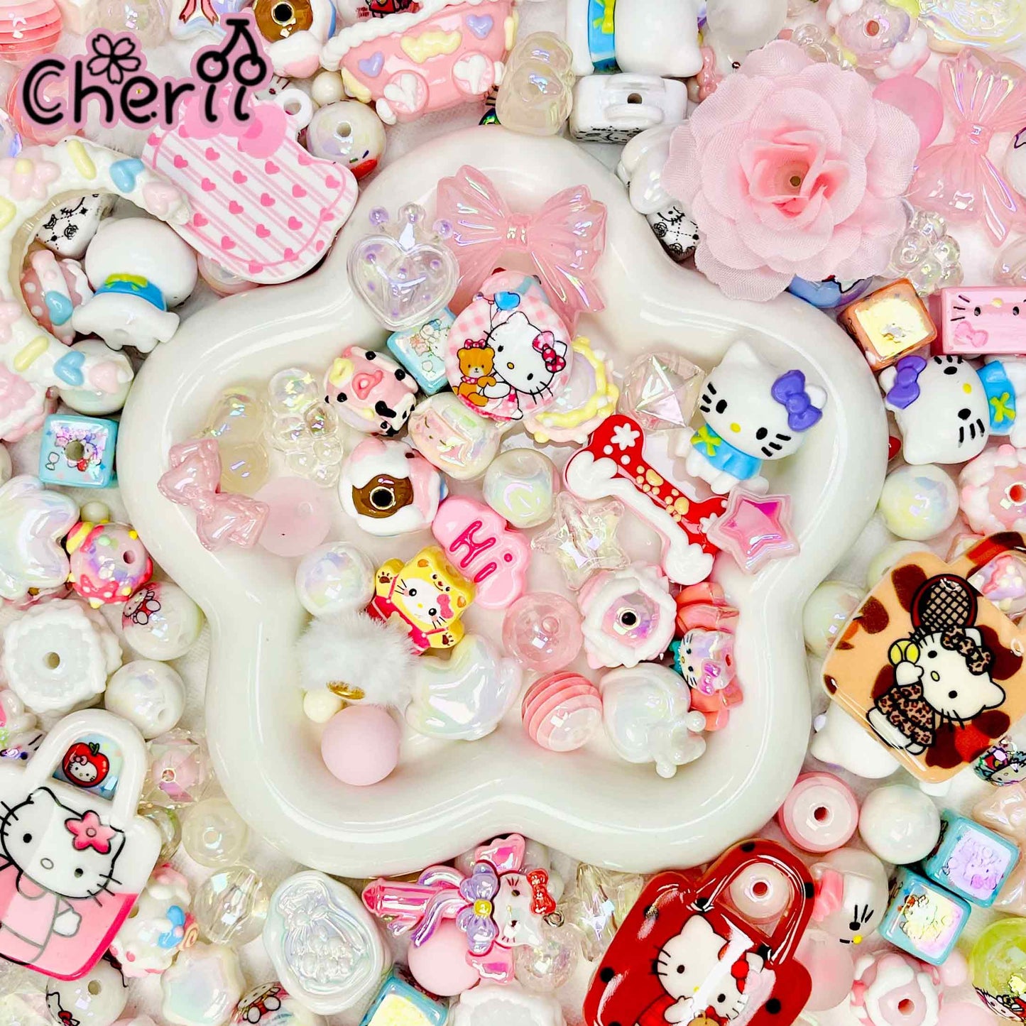 ♥【7.11新作】♥A0302 キャンディキャットランド ストラップ用アクリルビーズミックス