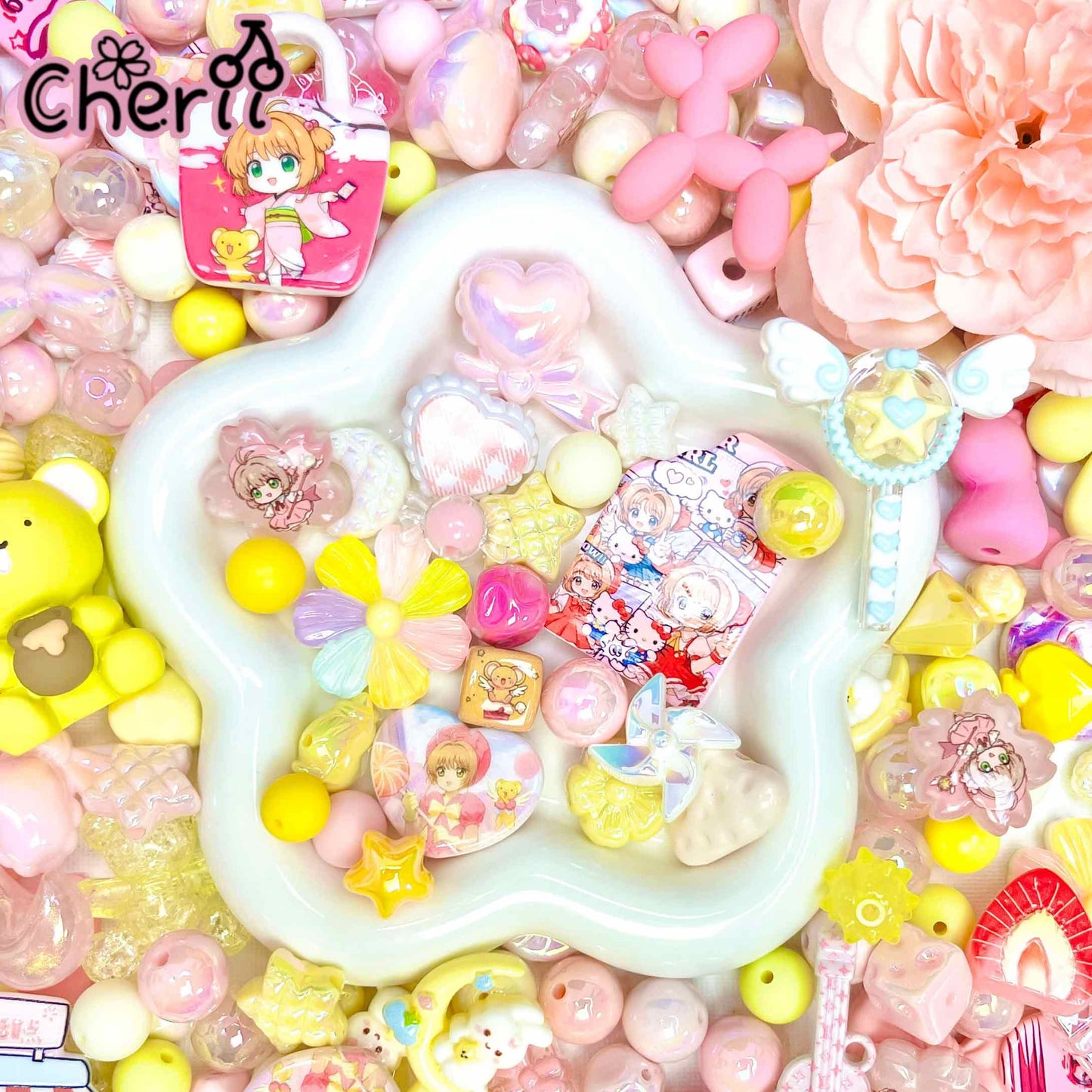 ♥【7.11新作】♥A0303 ひかりのカードジュエル ストラップ用アクリルビーズミックス