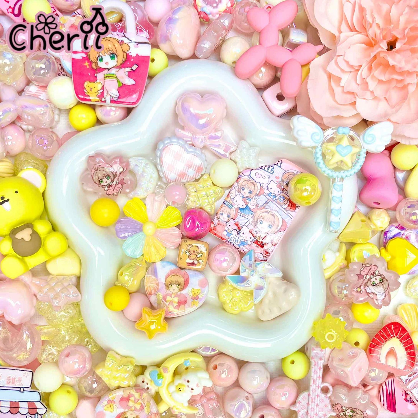 ♥【7.11新作】♥A0303 ひかりのカードジュエル ストラップ用アクリルビーズミックス