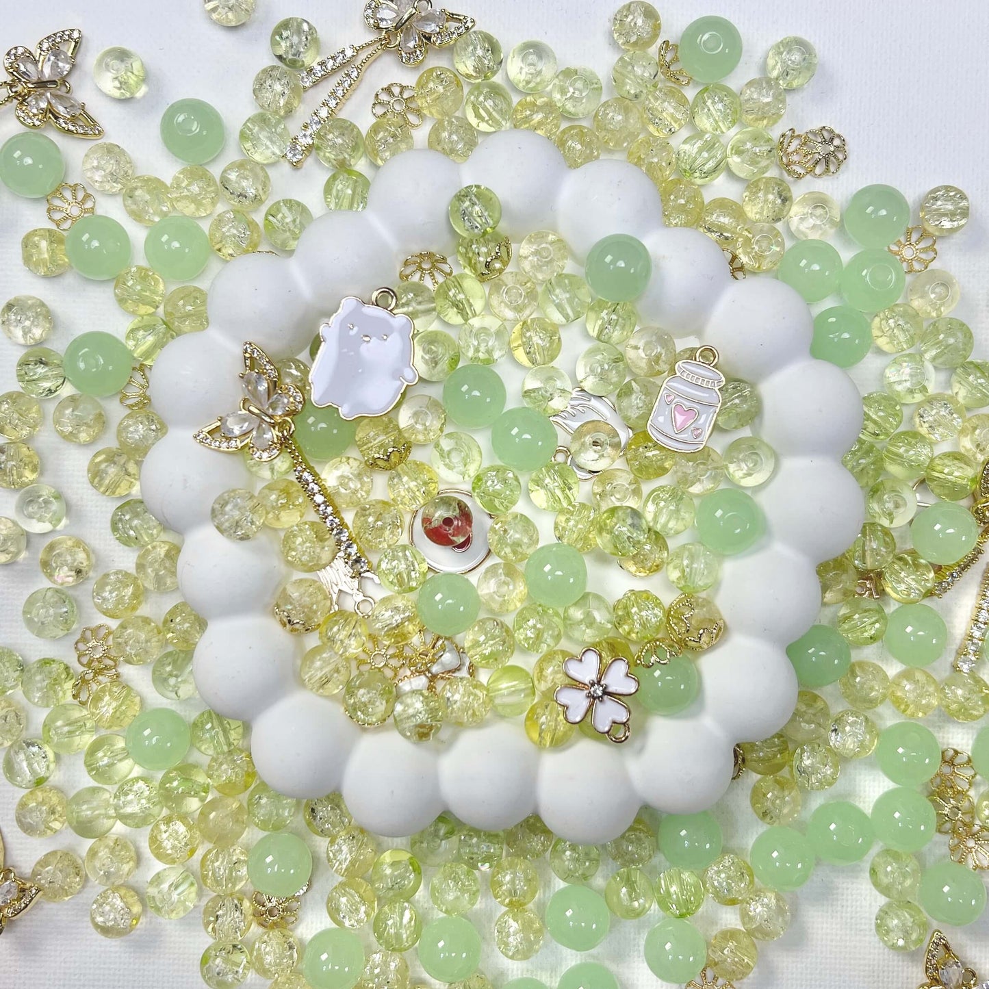 ♥【2.10新作】♥ A0116 高品質 ガラスビーズ と高品質パーツ ミックス