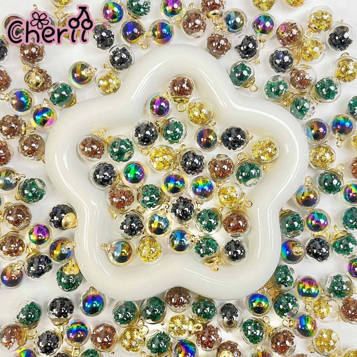♥【5.7新作】♥ A0186 ルクスの黒宝珠 カンツキ ビーズ ミックス 16mm