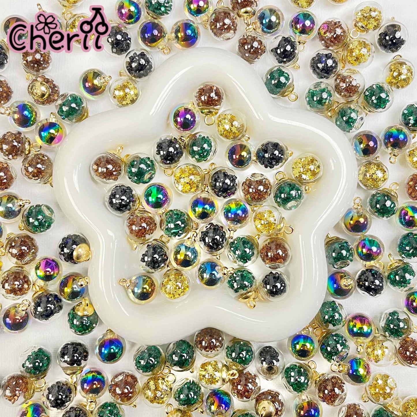 ♥【5.7新作】♥ A0186 ルクスの黒宝珠 カンツキ ビーズ ミックス 16mm
