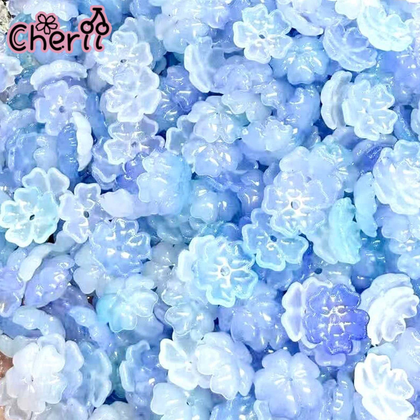 ♥【7.27新作】♥A0344 星屑花雫 DIYパーツ 花 アクリル 2色