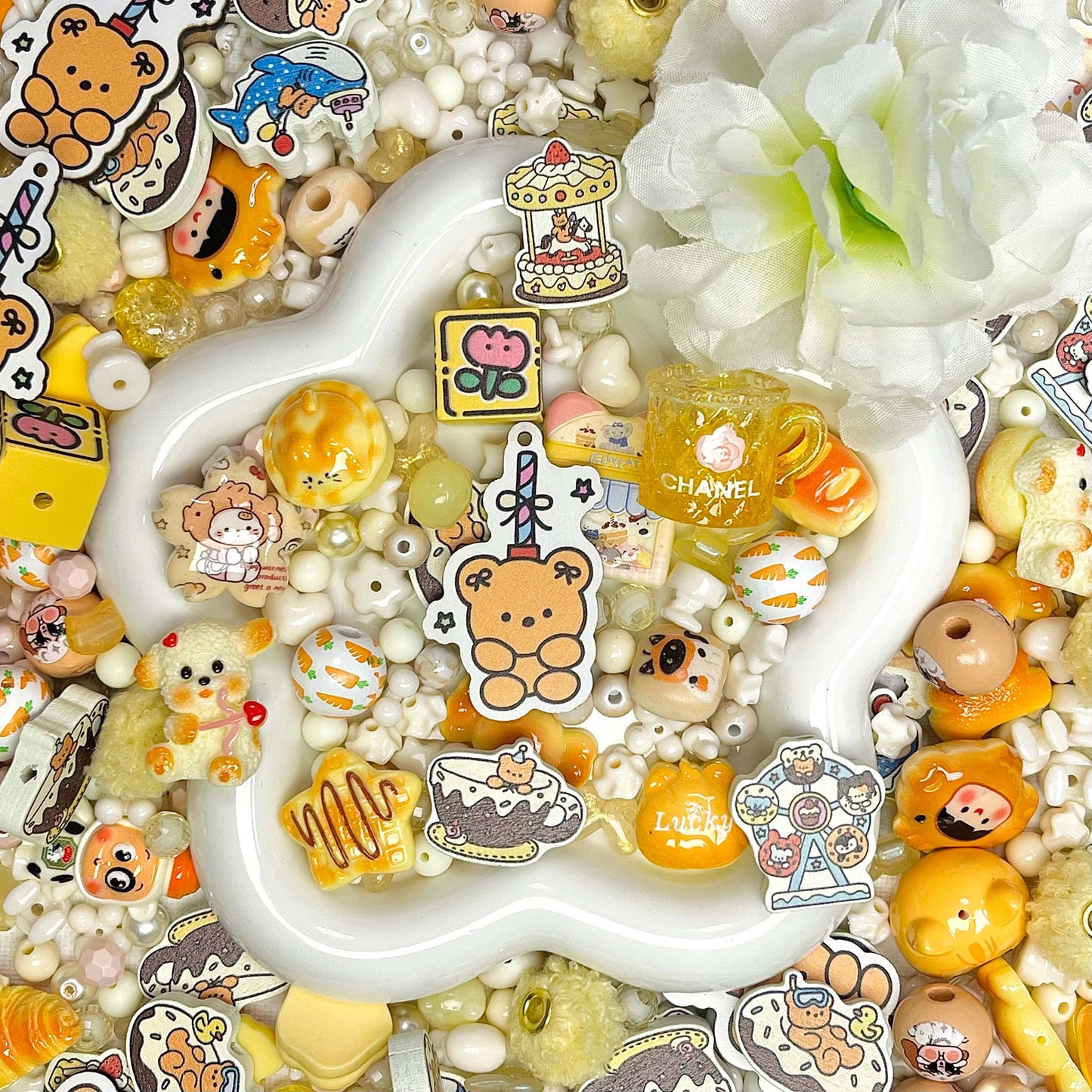 ♥【10.9新作】♥A0513 ベーカリーくまちゃん アクリルビーズ
