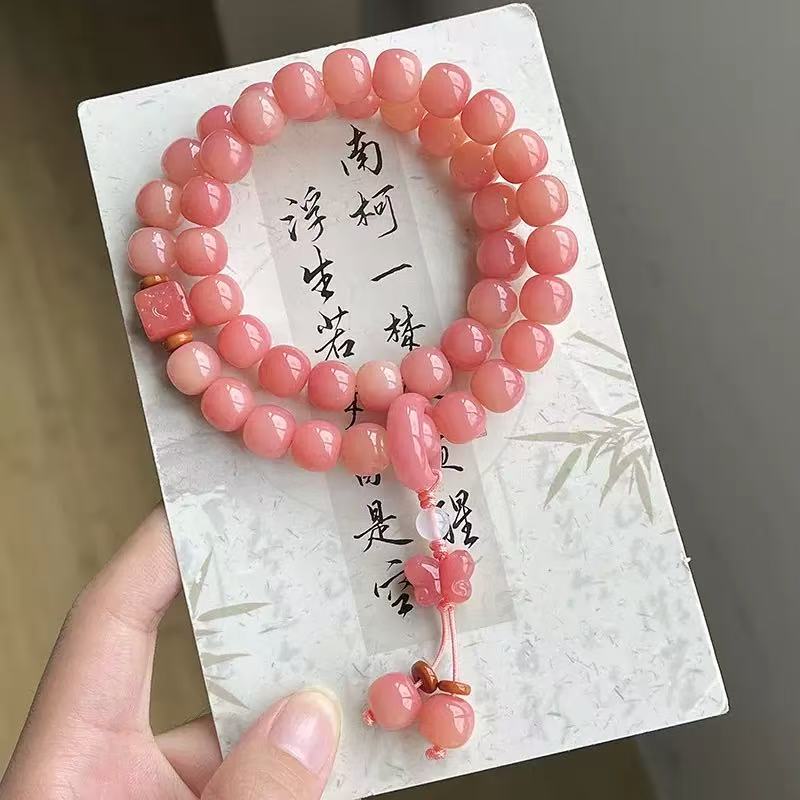 ♥【9.9新作】♥A0446 二重結び 菩提ブレスレット 10mm