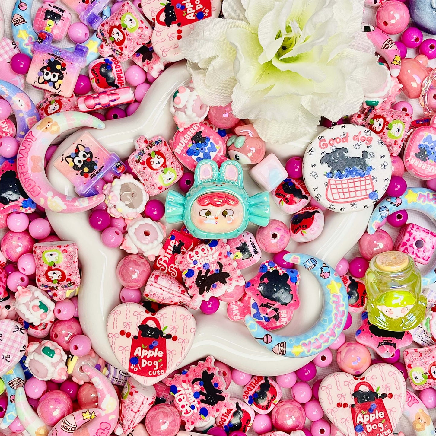 ♥【10.10新作金曜日限定10%OFF】♥A0518 ローズピンクワールド アクリルビーズ