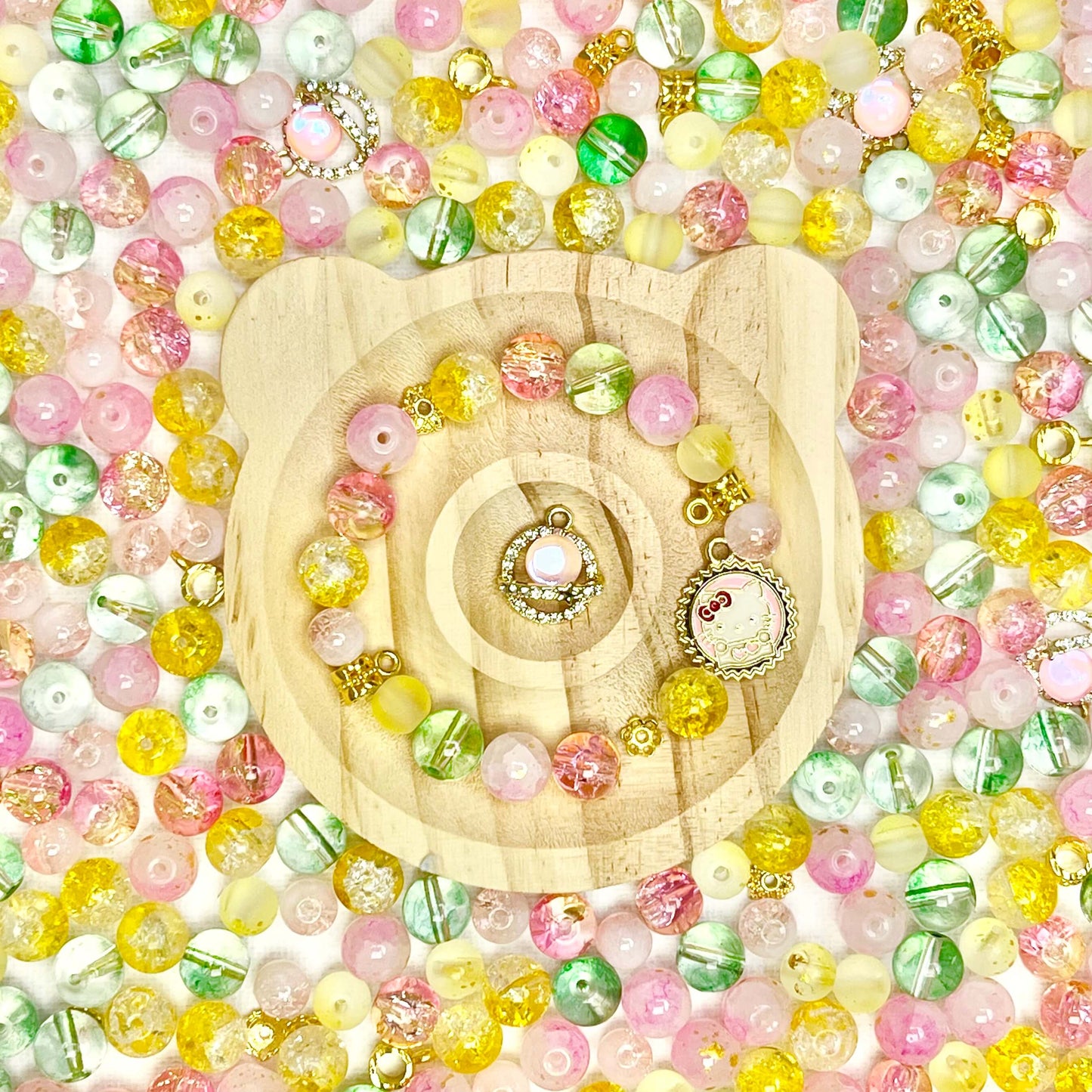♥【7.31新作】♥A0350 花蜜パステル 高級ガラス琉璃ビーズ ブレスレット用 6種類