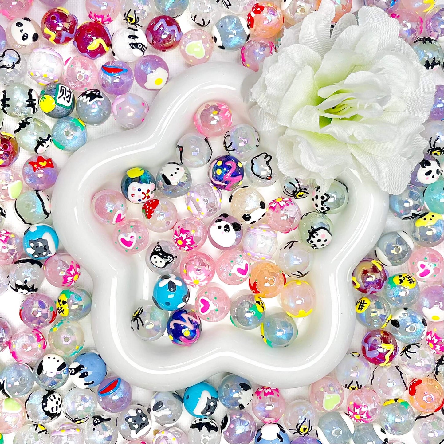 ♥【8.29新作】♥A0425 カラフルアートキャンディ アクリルビーズ