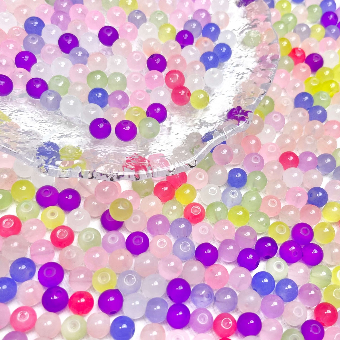 ♥【超特価8.11新作】♥A0376 カラフルポップキャンディ ガラスビーズ 8mm