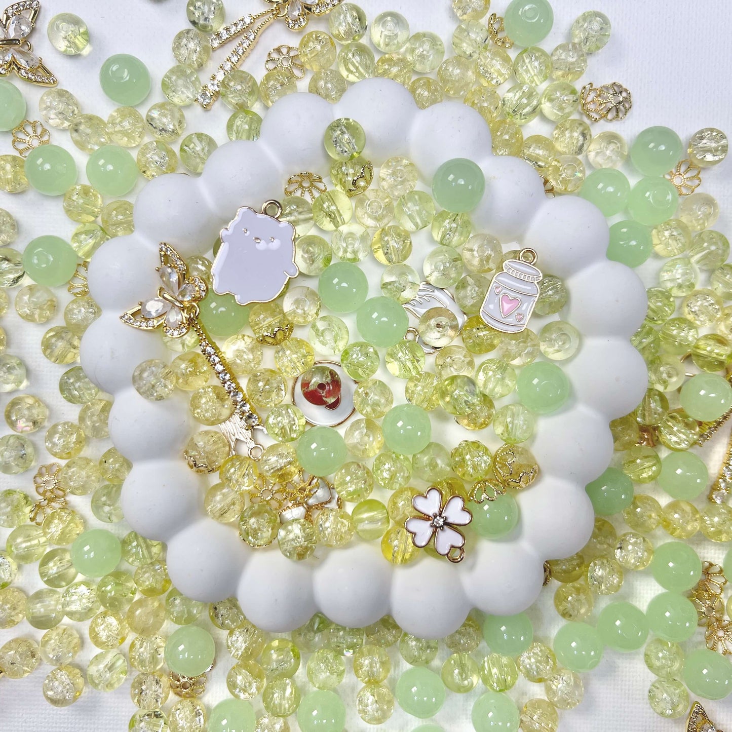 ♥【2.10新作】♥ A0116 高品質 ガラスビーズ と高品質パーツ ミックス