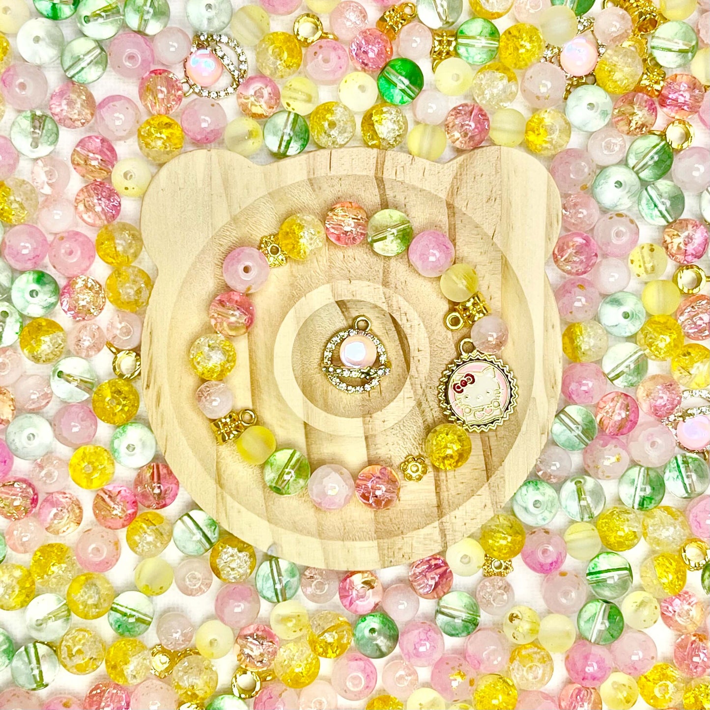 ♥【7.31新作】♥A0350 花蜜パステル 高級ガラス琉璃ビーズ ブレスレット用 6種類