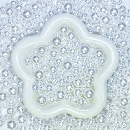 ♥【6.20新作】♥ A0253 純白パールの祭り アクリル ビーズ ミックス（6mm*8mm*10mm*12mm*14mm*16mm）