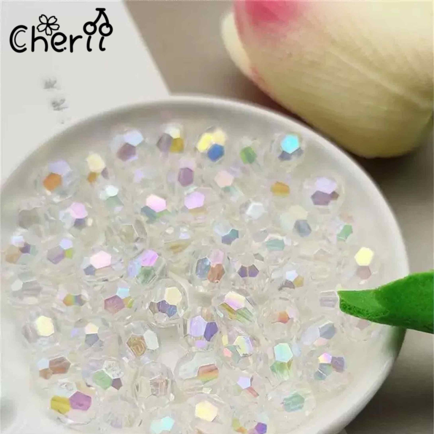 ♥【5.19更新】♥ A0182 キレキラ多面 アクリルビーズ 10mm