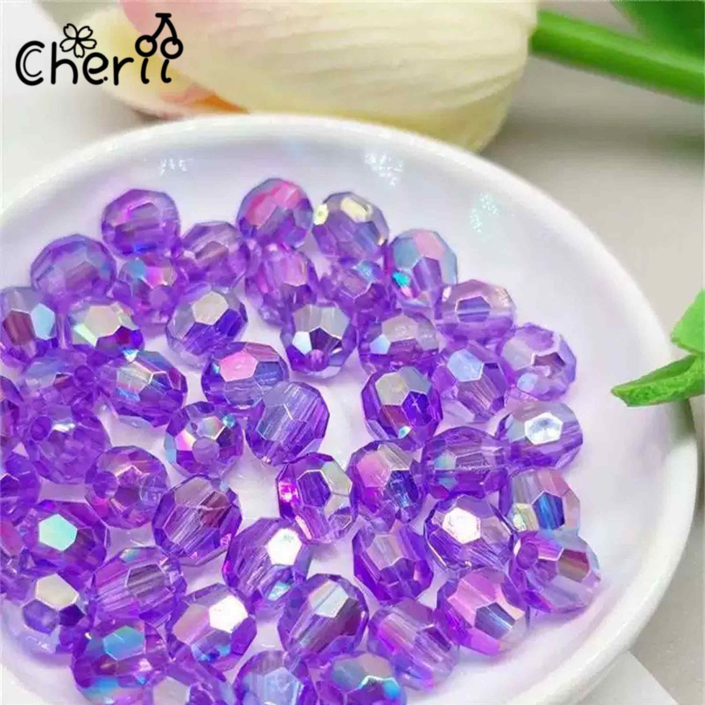 ♥【5.19更新】♥ A0182 キレキラ多面 アクリルビーズ 10mm