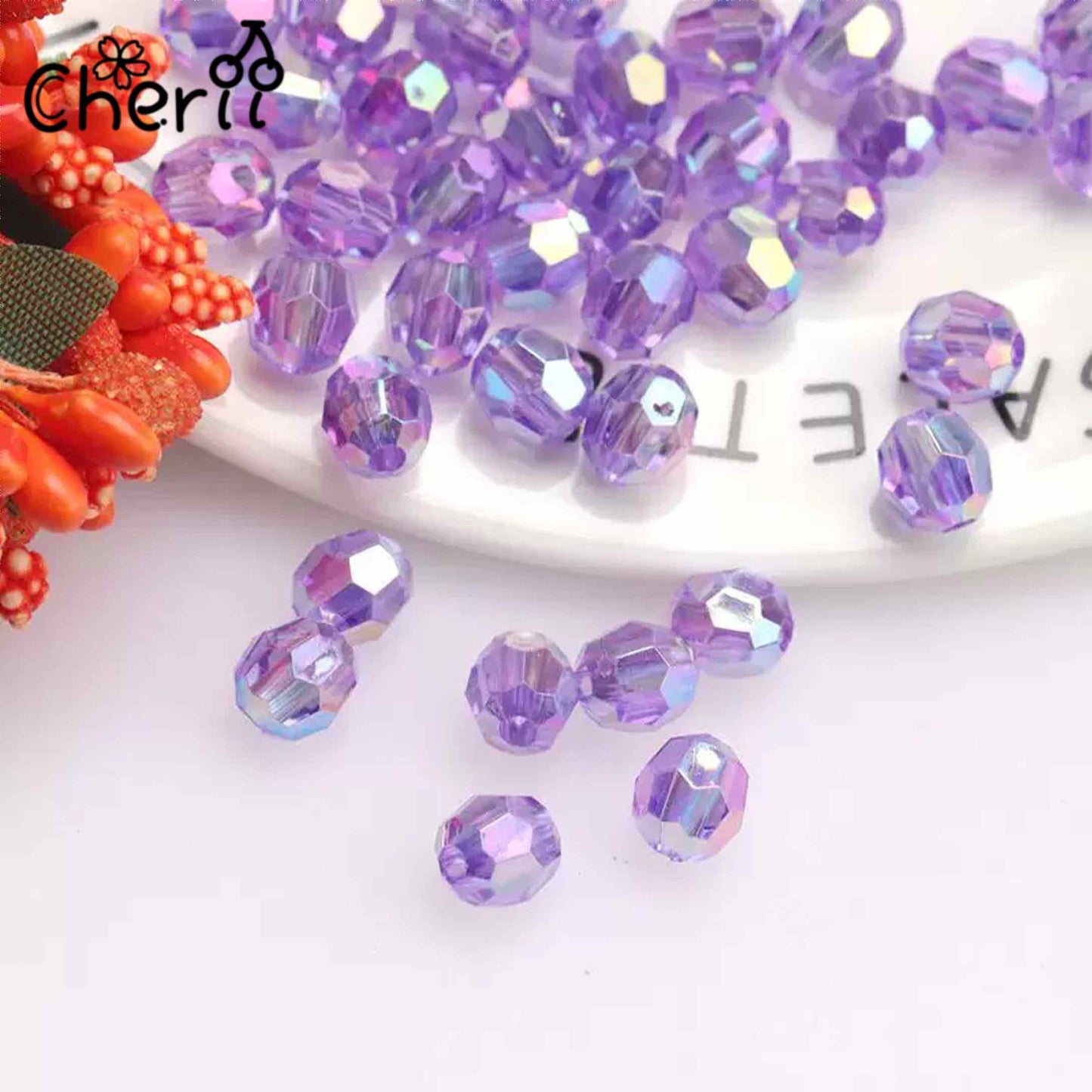 ♥【5.19更新】♥ A0182 キレキラ多面 アクリルビーズ 10mm