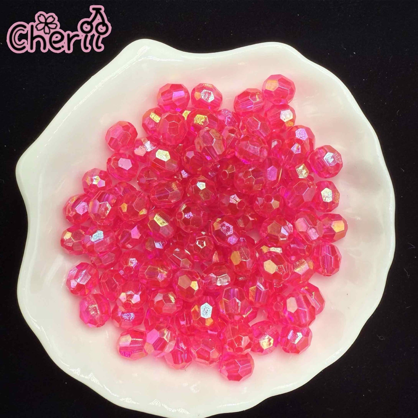 ♥【5.19更新】♥ A0182 キレキラ多面 アクリルビーズ 10mm