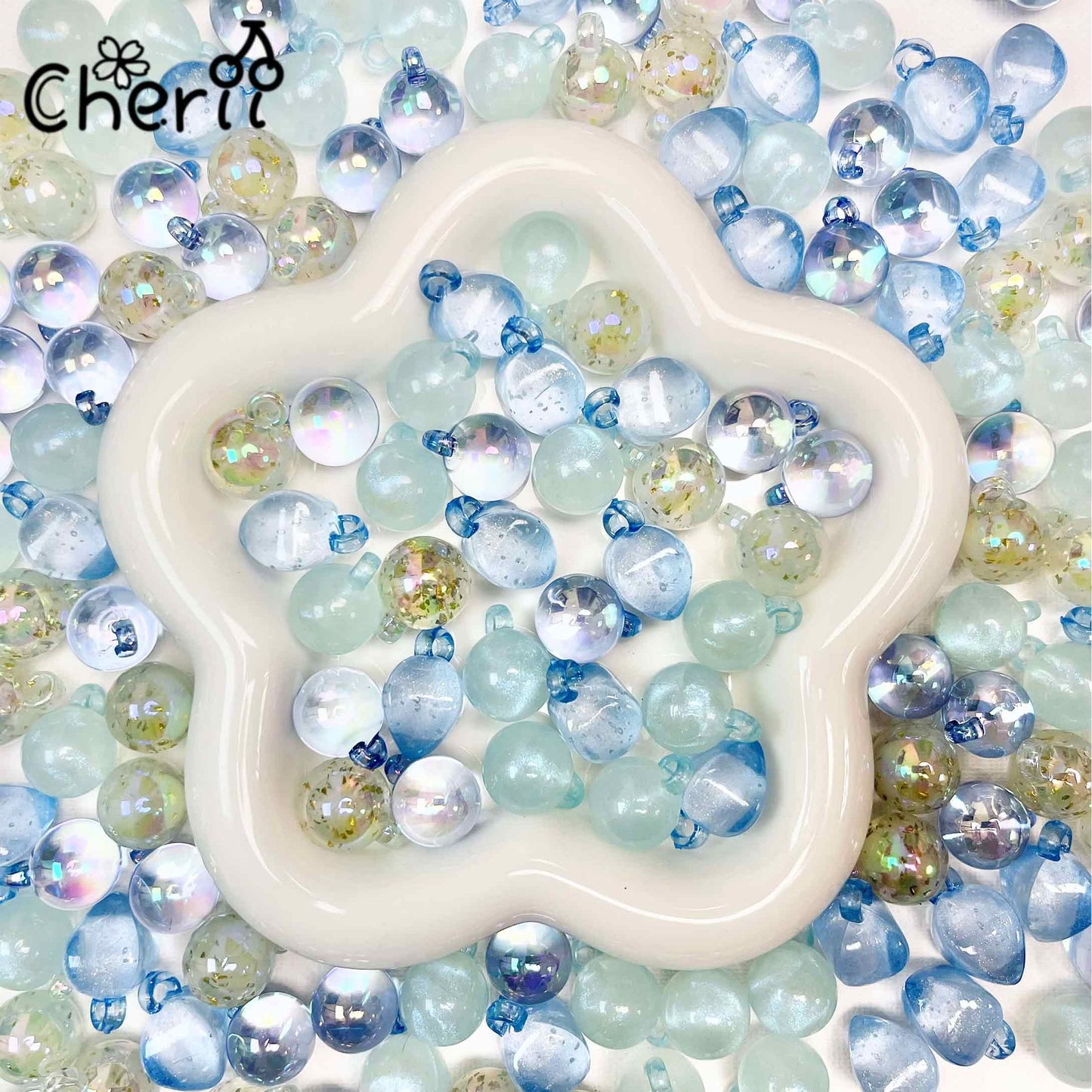 ♥【5.15新作】♥ A0198 甘ツユブルーム 夜光 カンツキビーズ ミックス アクリル16mm