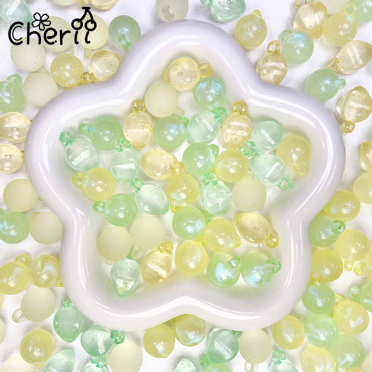 ♥【6.02新作】♥ A0223 しゅわしゅわメロンクリーム 夜光 カンツキビーズミックス アクリル16mm