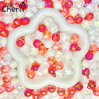 ♥【6.02新作】♥ A0222 いちごソーダスパークル 夜光 カンツキビーズミックス アクリル16mm