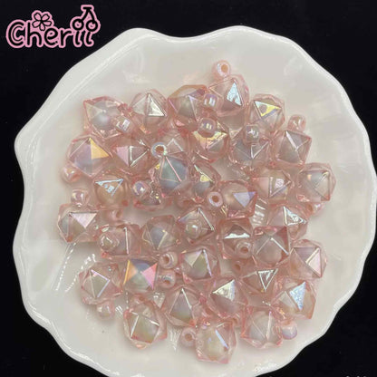 ♥【6.06新作】♥ A0235 ミルキードリームジュエル 2重カンツキビーズ アクリル16mm 4色