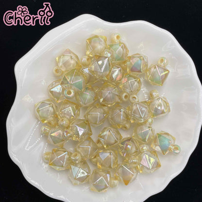 ♥【6.06新作】♥ A0235 ミルキードリームジュエル 2重カンツキビーズ アクリル16mm 4色