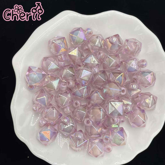 ♥【6.06新作】♥ A0235 ミルキードリームジュエル 2重カンツキビーズ アクリル16mm 4色