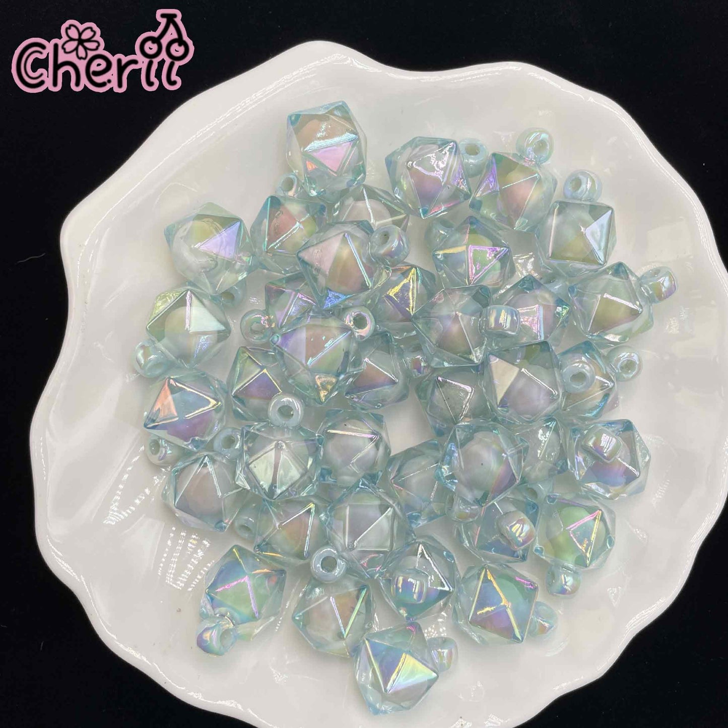 ♥【6.06新作】♥ A0235 ミルキードリームジュエル 2重カンツキビーズ アクリル16mm 4色
