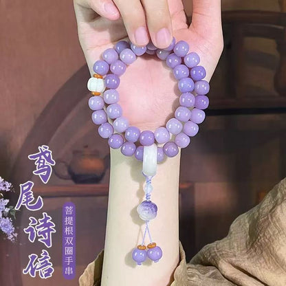 ♥【9.9新作】♥A0446 二重結び 菩提ブレスレット 10mm