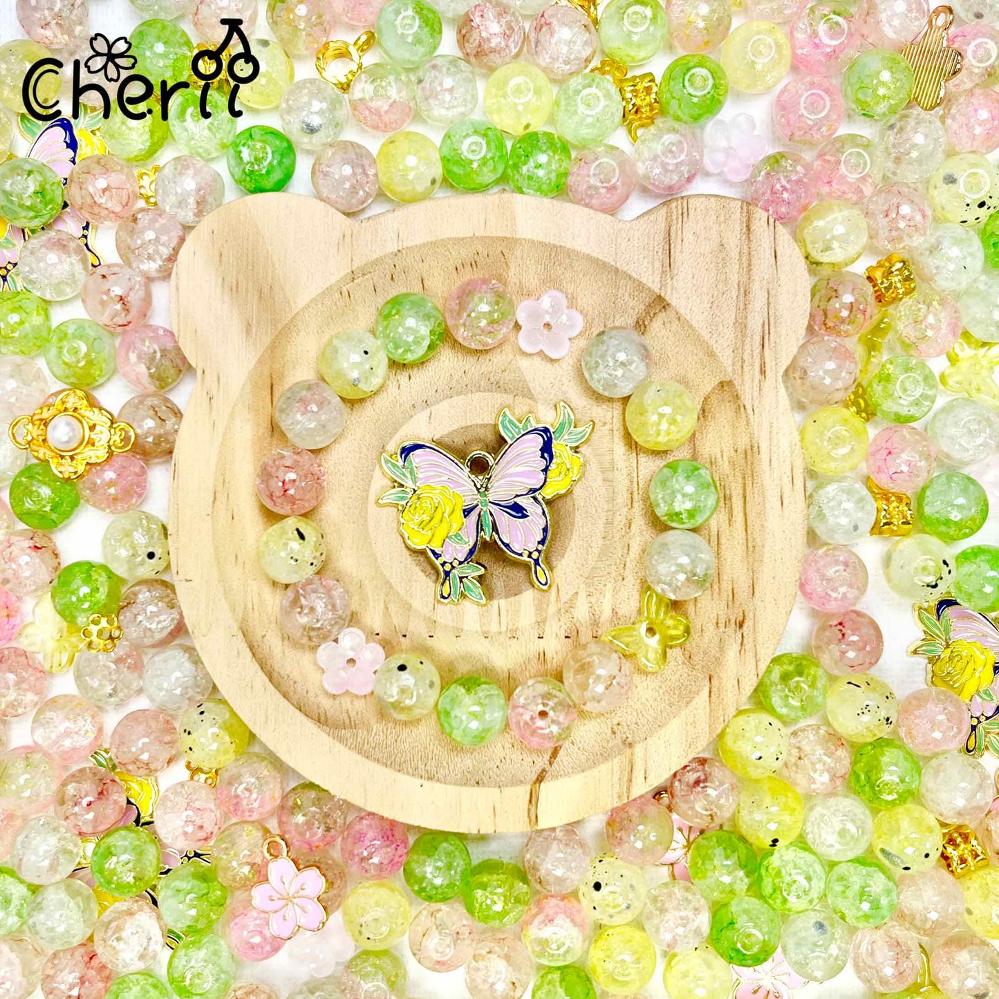 ♥【7.03新作】♥ A0280春風ドリーミング0mm高級ガラスビーズ*6種類、高級メタルパーツ、ロンデル